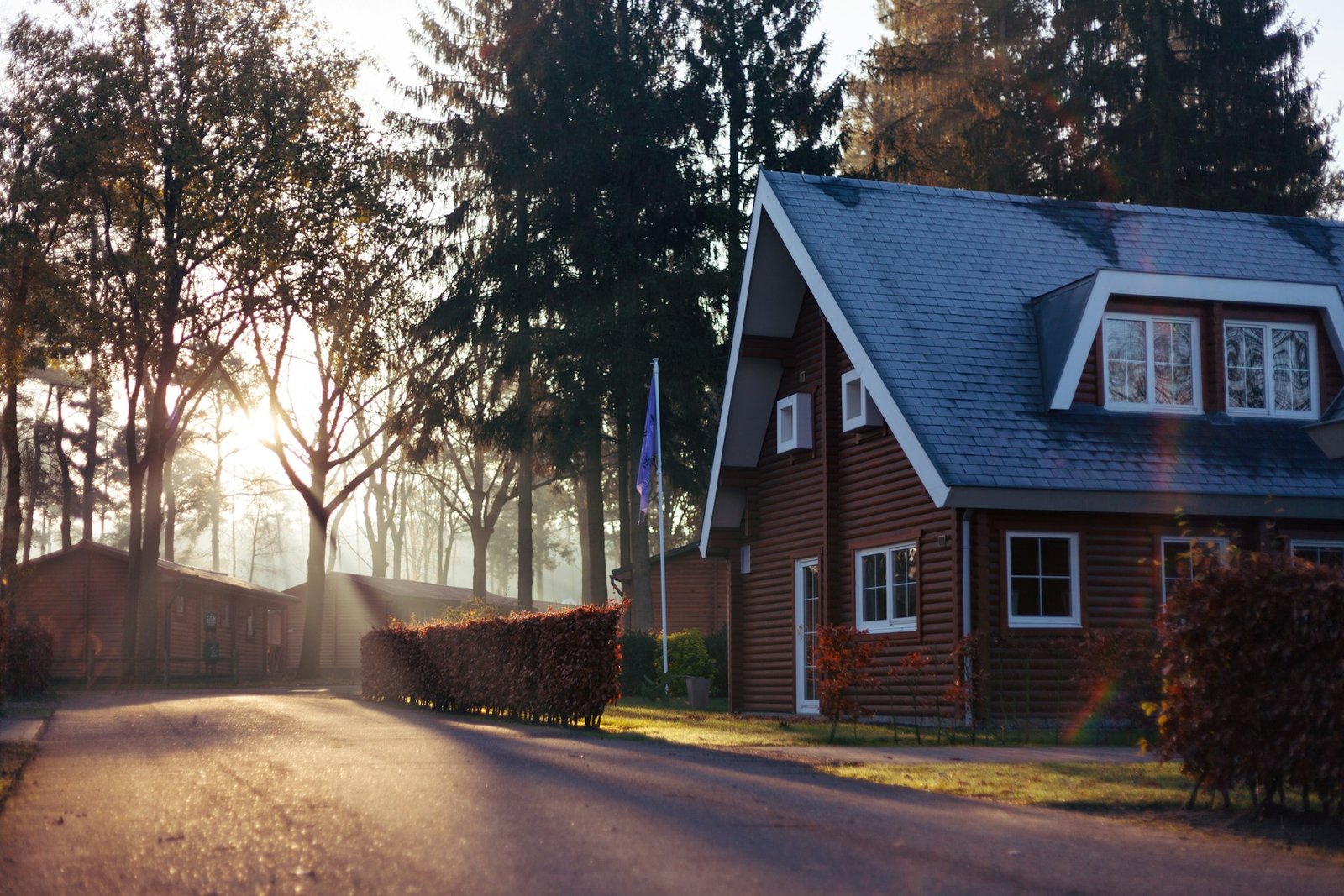 Modern suburban house with spacious driveway and front lawn